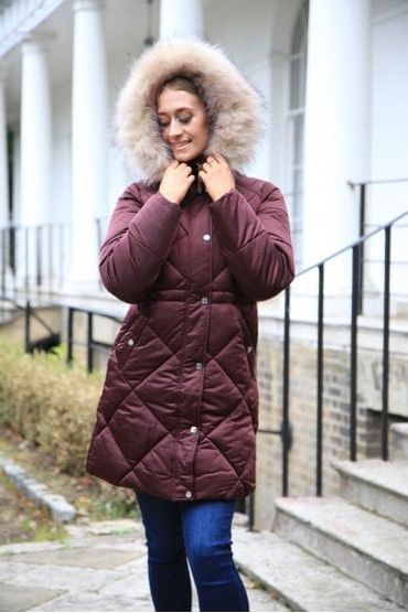 Lux Satin Long Puffer Coat by Double Second