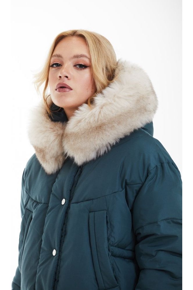 Teal Oversized Dip Back Puffer OU0000009