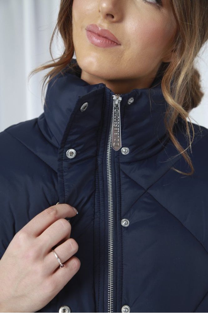 Navy Quilted Cropped Jacket OU0000151