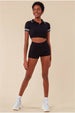 Cosmochic Crop Top & Short Loungewear Set - Black