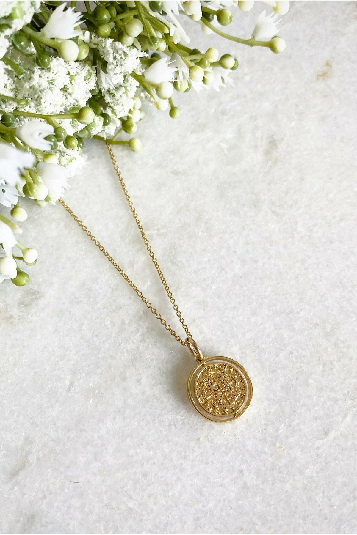 'luck Is On The Turn' Gold Coin Necklace LUCKGLD001