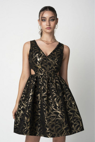 Black and gold skater 2024 dress