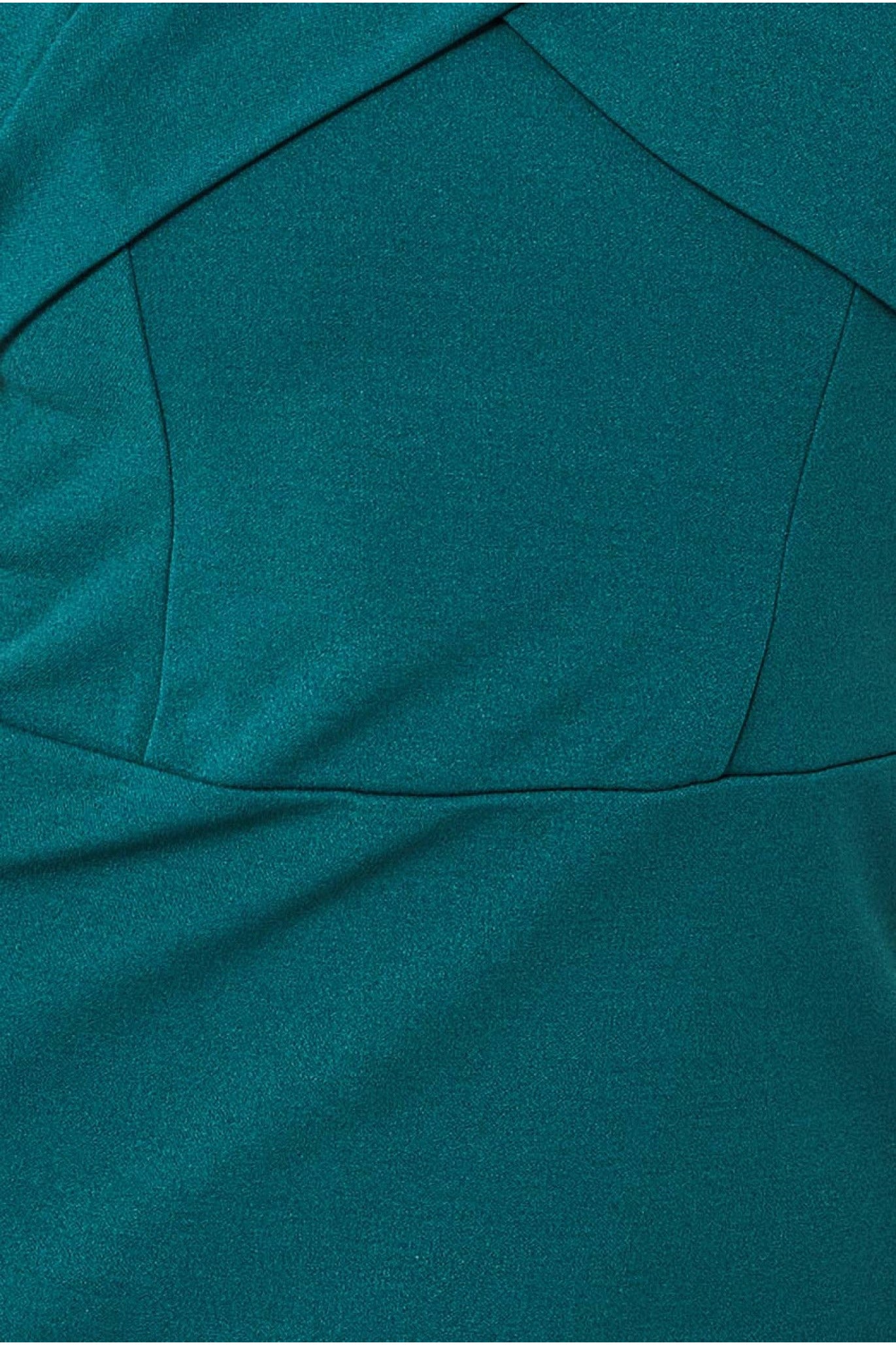 Pleated Bardot Scuba Maxi Dress - Emerald Green DR3648