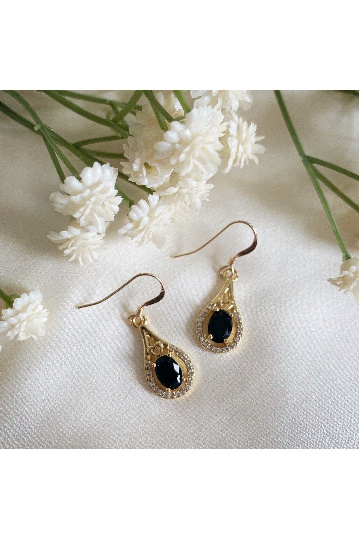 Esmeralda Black Teardrop Earrings ESMERALDABLKER