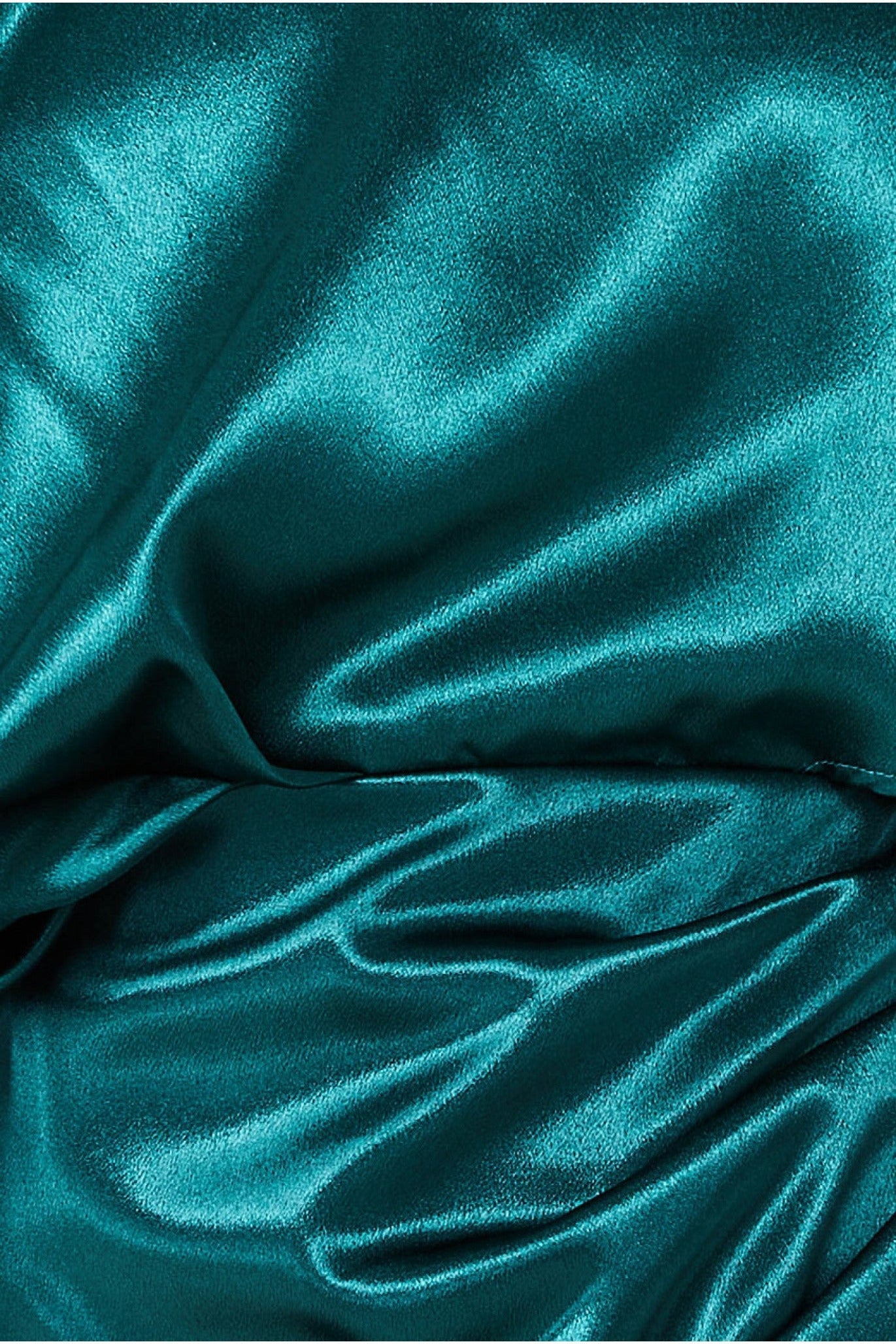 Satin Drape Shoulder Wrap Maxi Dress - Emerald Green DR3450