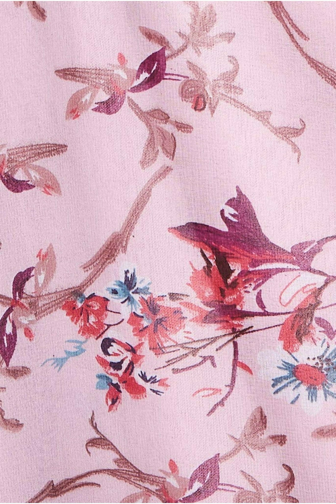 Wrap Flutter Sleeve Floral Midi Dress - Peach DR3500