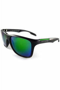 Square Black Sunglasses With Green Revo Lens EV13-3