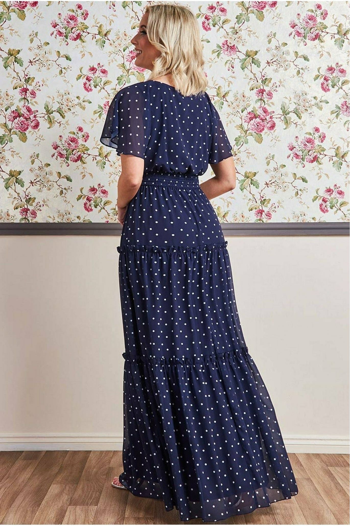 Polka dot tiered maxi dress Clearance