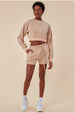 Oversized Cropped Jumper & Short Set - Beige by Cosmochic
