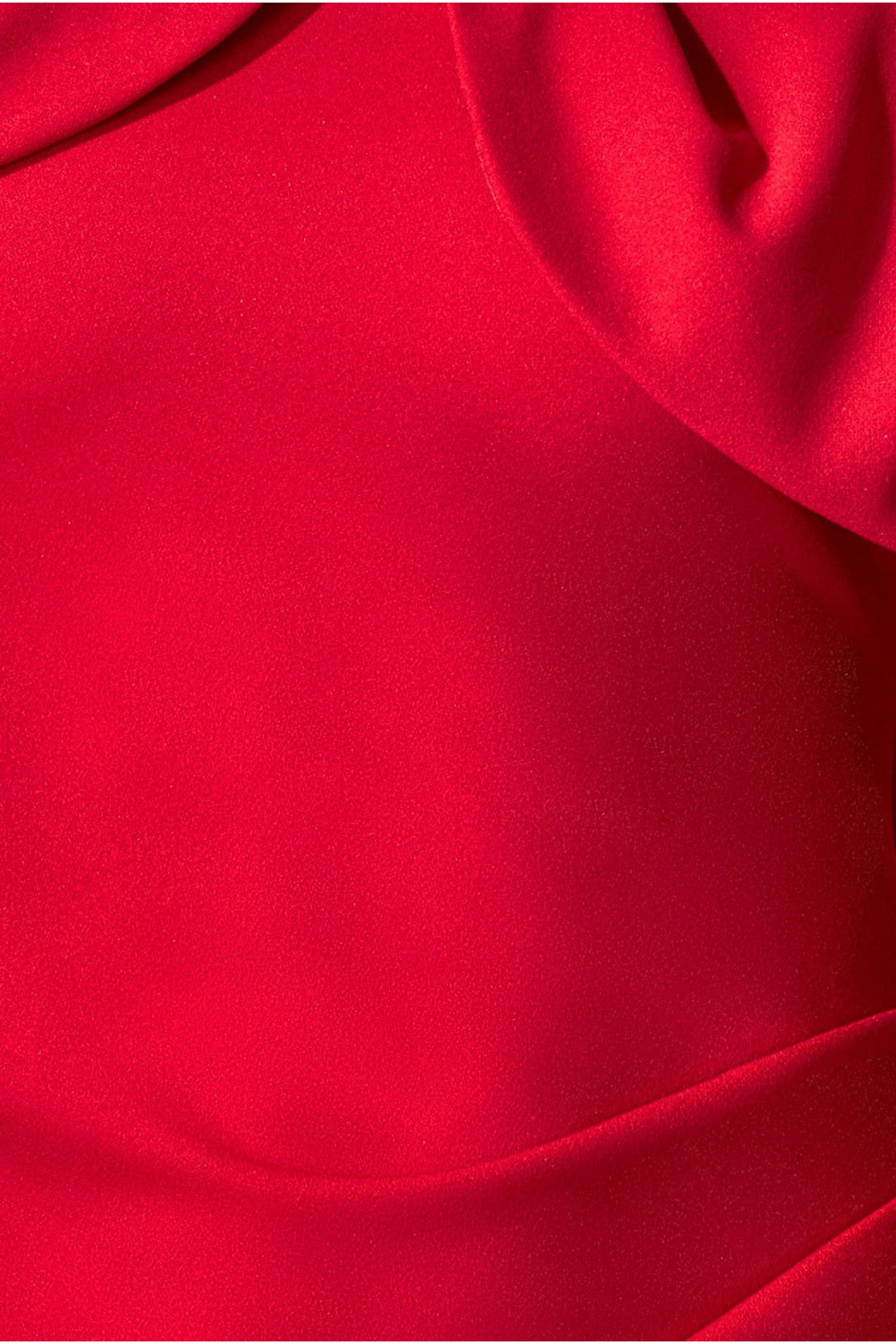 Scuba Crepe Pleated Bardot Maxi - Red DR3959
