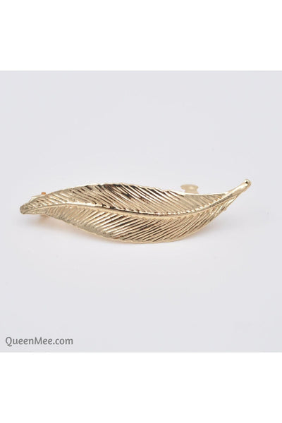 Gold - Leaf Hair Clip by QueenMee Accessories