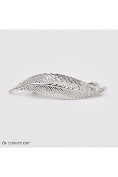 Silver - Leaf Hair Clip by QueenMee Accessories