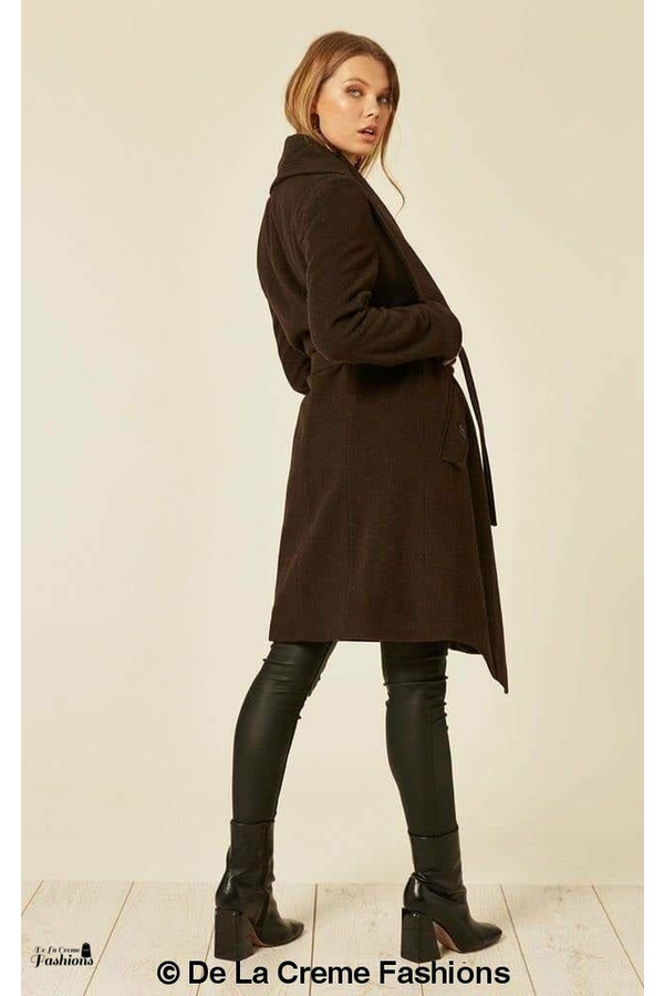 Wool Blend Large Lapel Duster Coat 1801