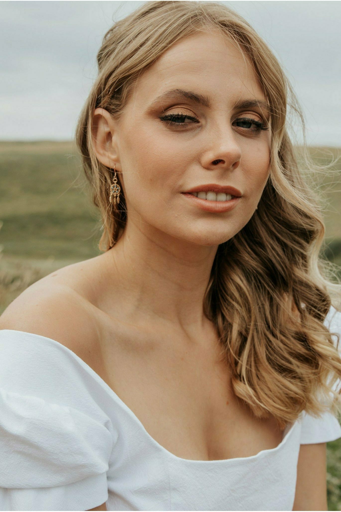 Dainty Gold Dreamcatcher Earrings DREER001