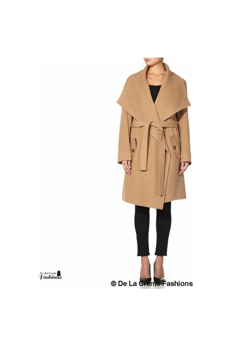 Wool Blend Large Lapel Duster Coat 1801