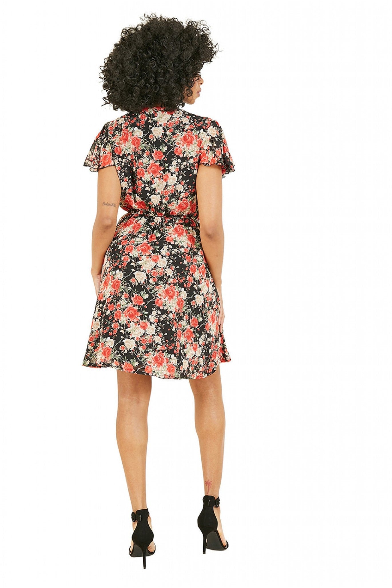 Red Floral Wrap Over Dress ML6881013