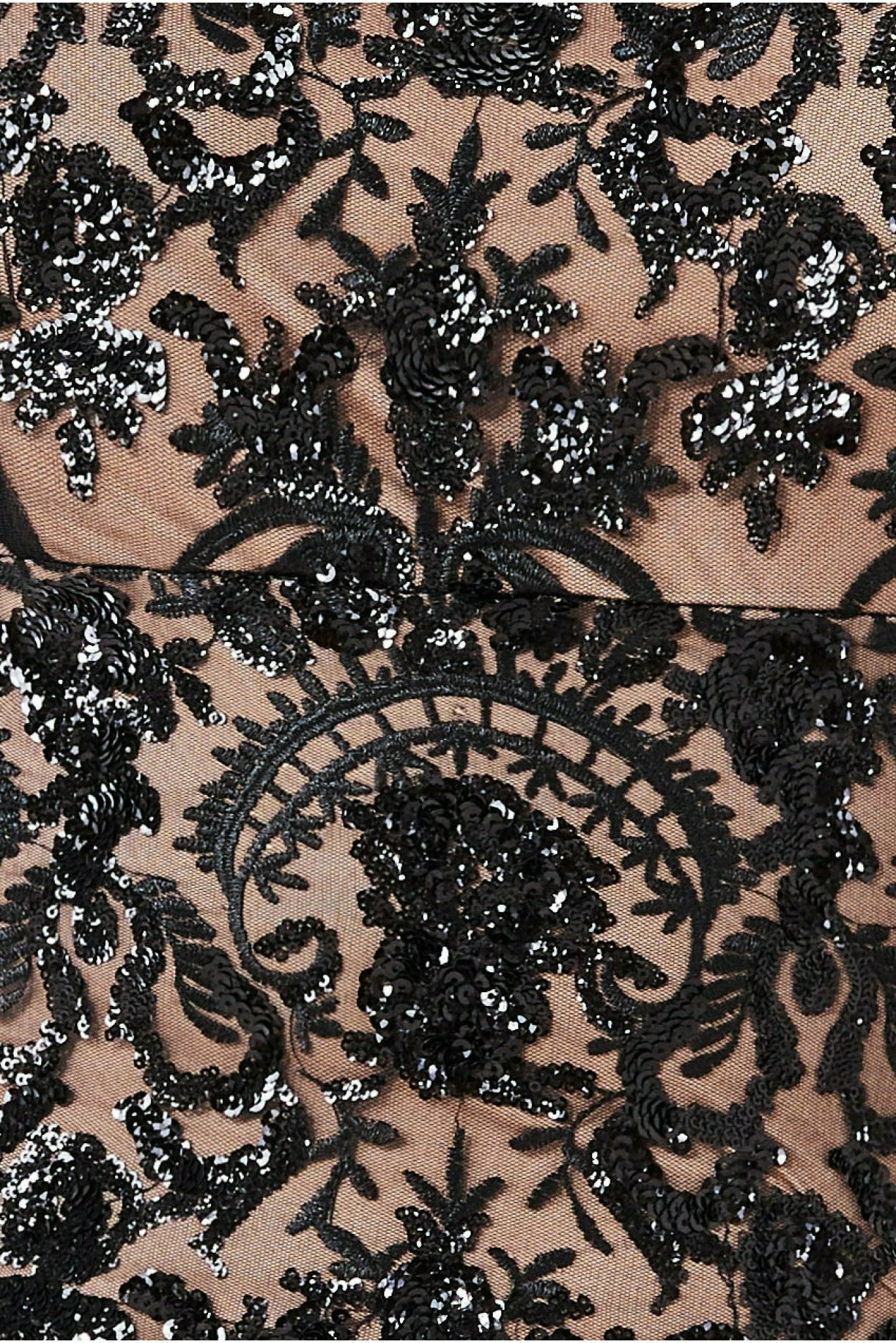 Bardot Sequin Embroidered Maxi - Black DR1254P