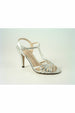 Glitz Shoes Sandal Silver Reptile Sabatine Mid Heel