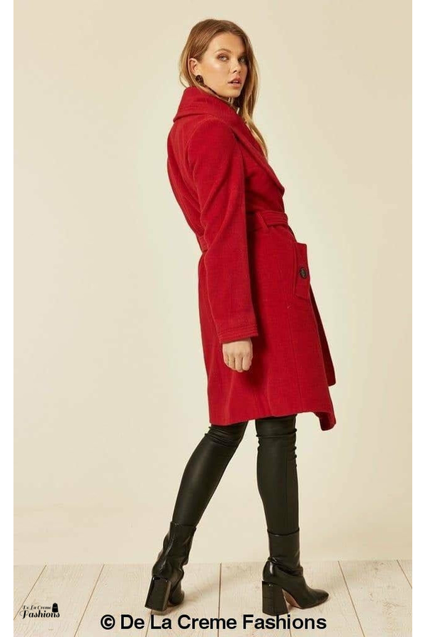 Wool Blend Large Lapel Duster Coat 1801