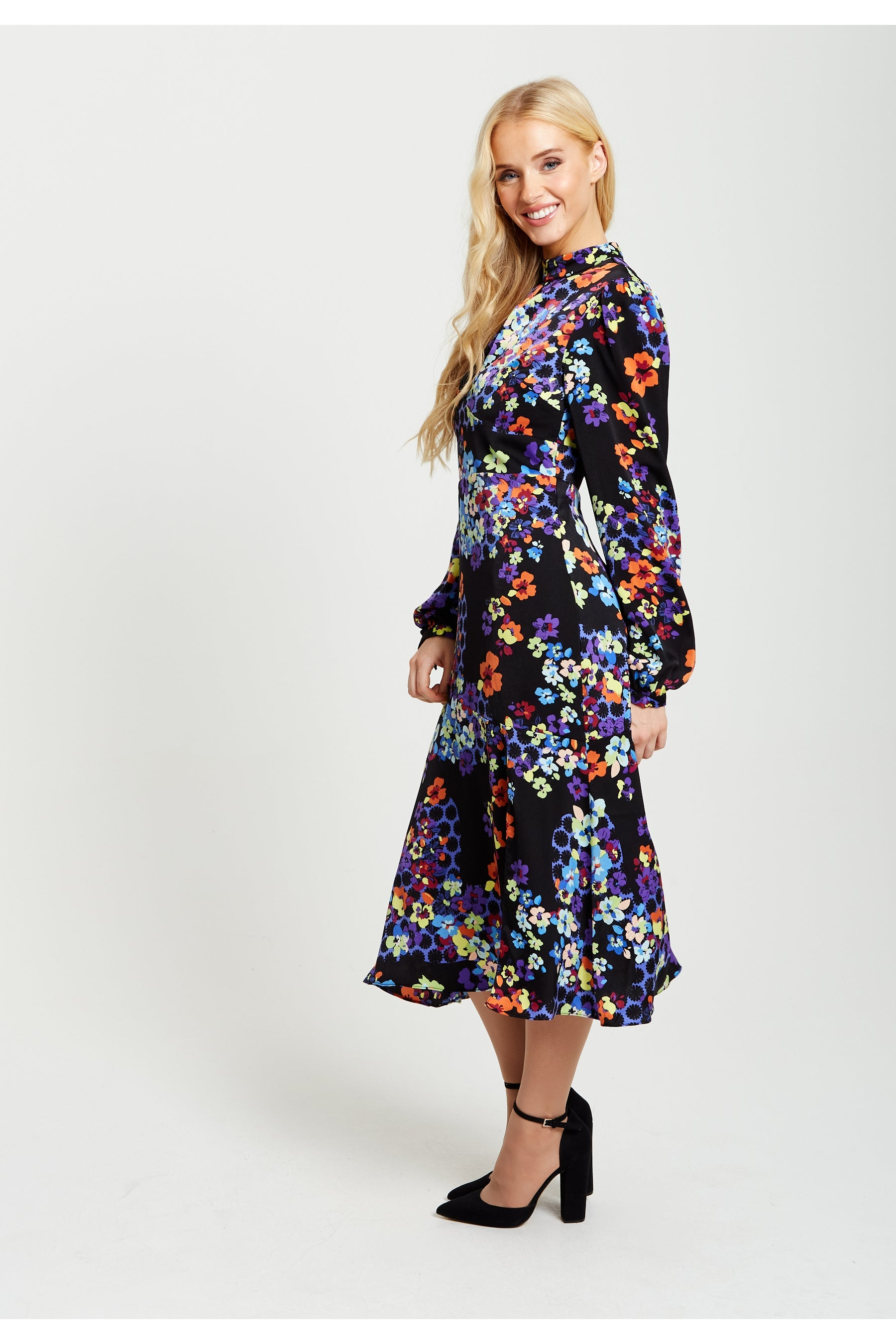 Speckle Floral Print Maxi Dress F2-207-LIQ22AW025