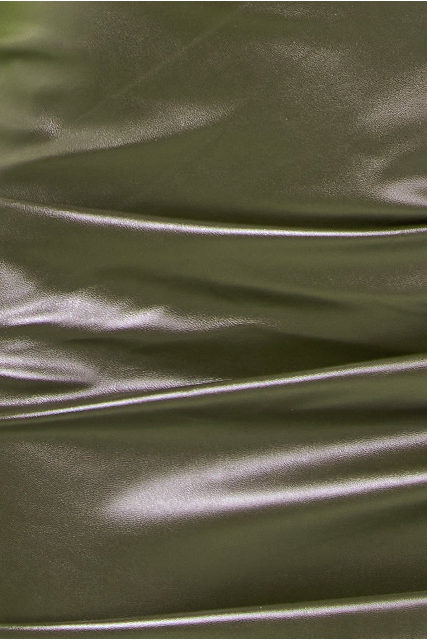 Cut Out Faux Leather Mini Dress - Khaki DR3664