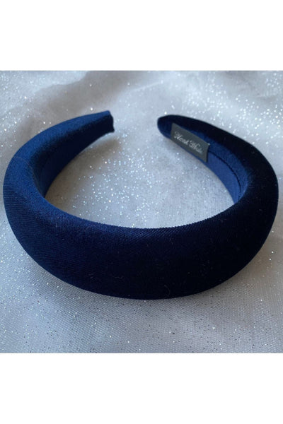 Navy - Padded Headband In Velvet by QueenMee Accessories