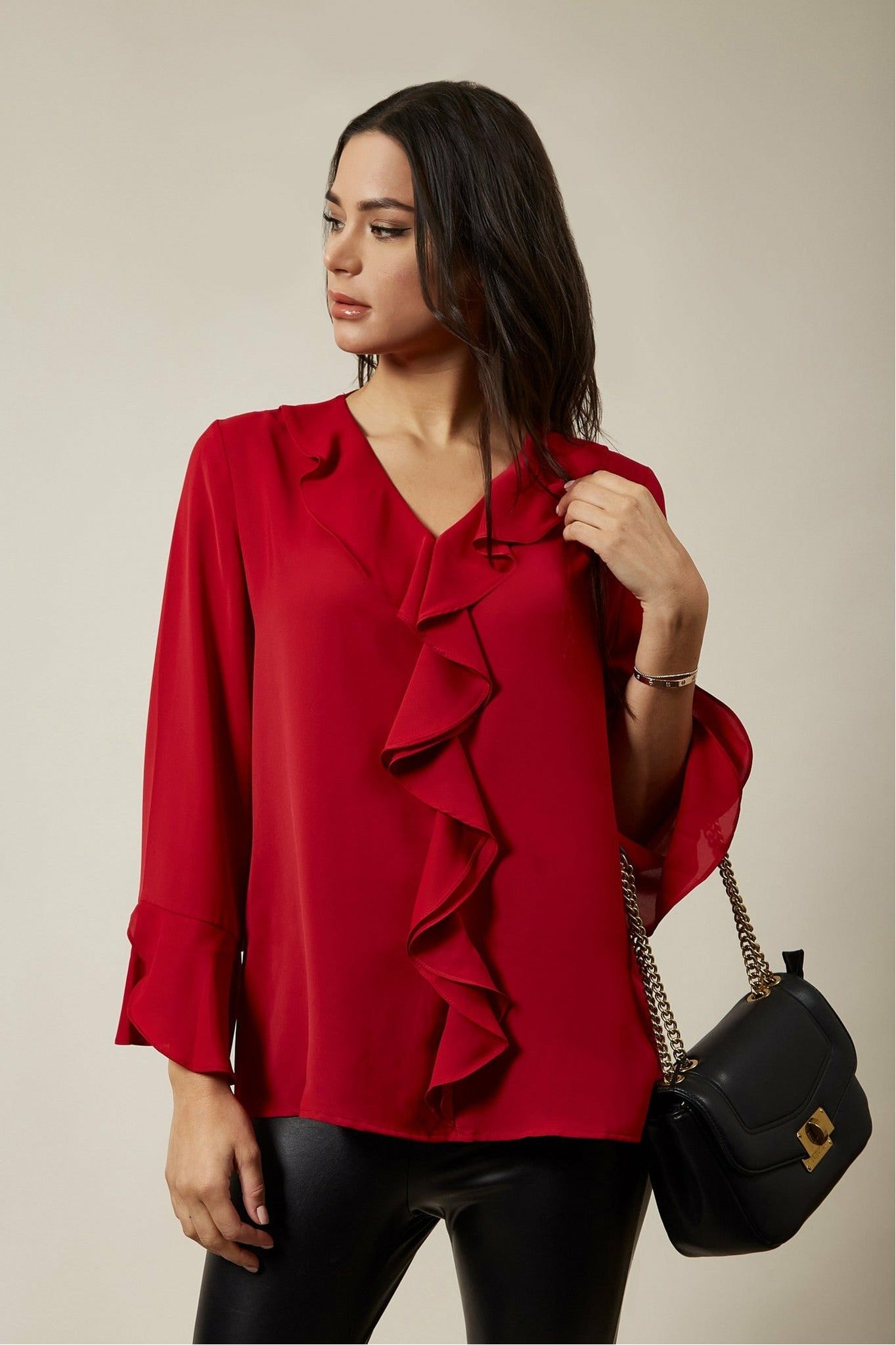 Oversized Top With Frilled Front Hoxton Gal