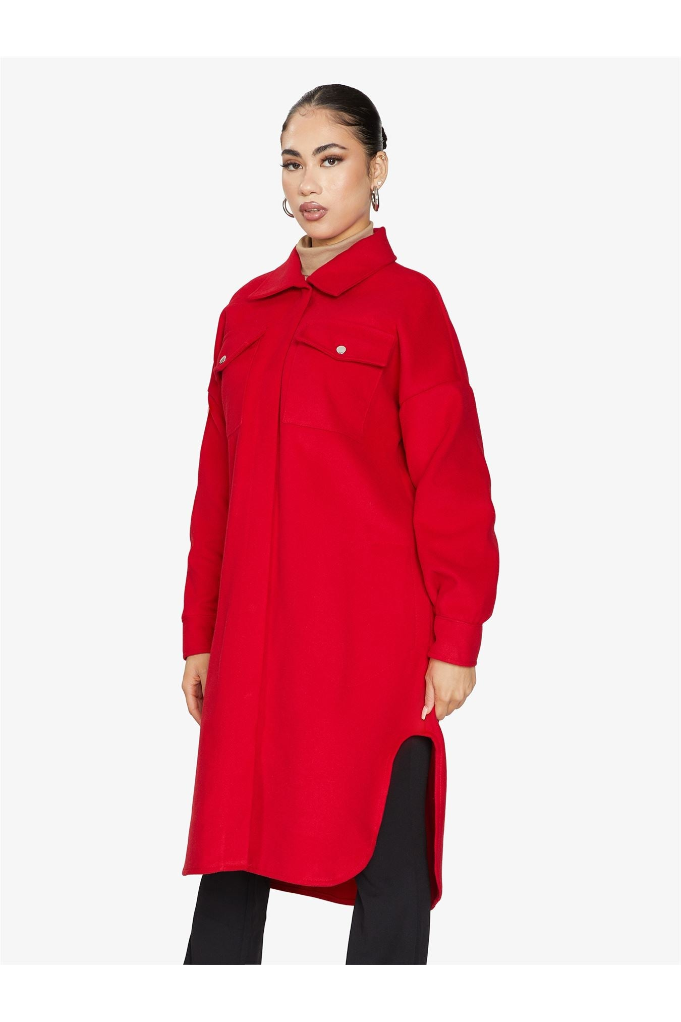 Oversized Longline Shacket De La Creme