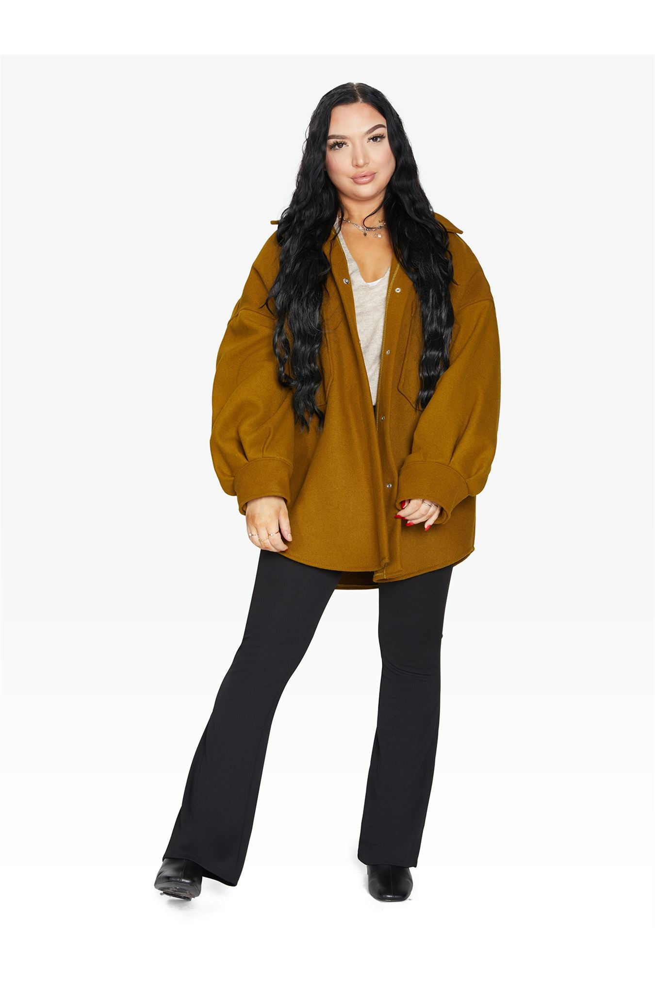 Oversized Patch Pocket Shacket De La Creme