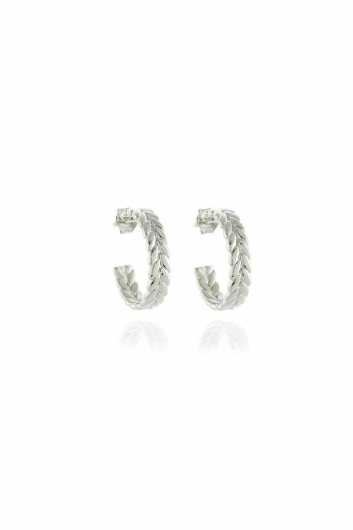 Oletta 2cm Hoop Earrings-Platinum Cachet London