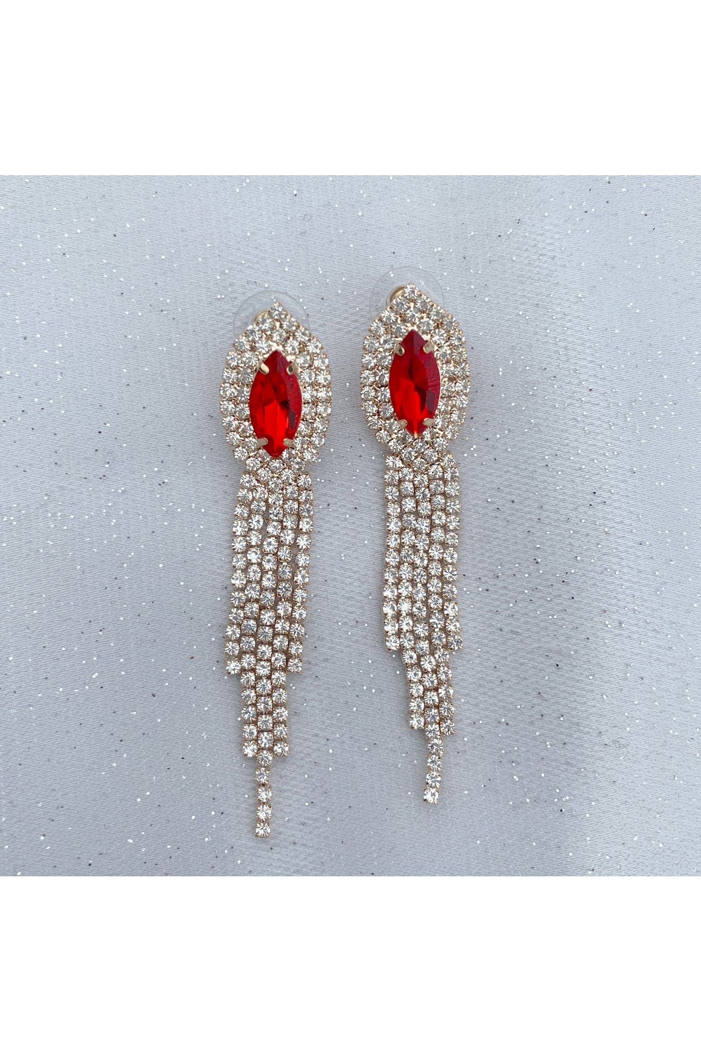 Red Earrings Diamante Earrings 5060801172196