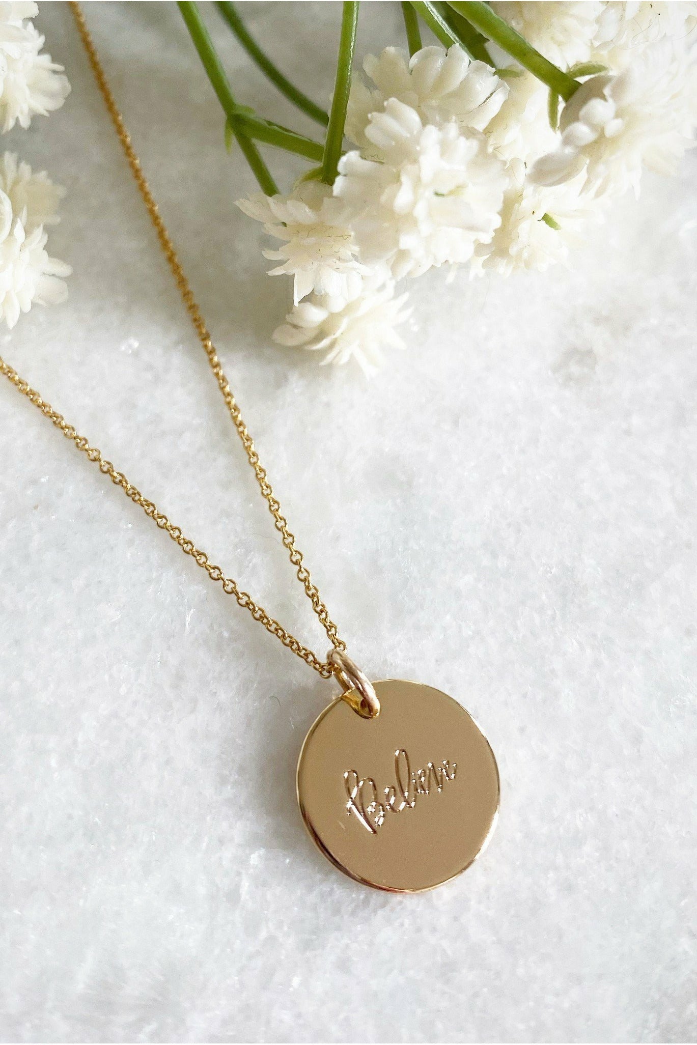 Believe Gold Coin Necklace Believe Gold Coin Necklace
