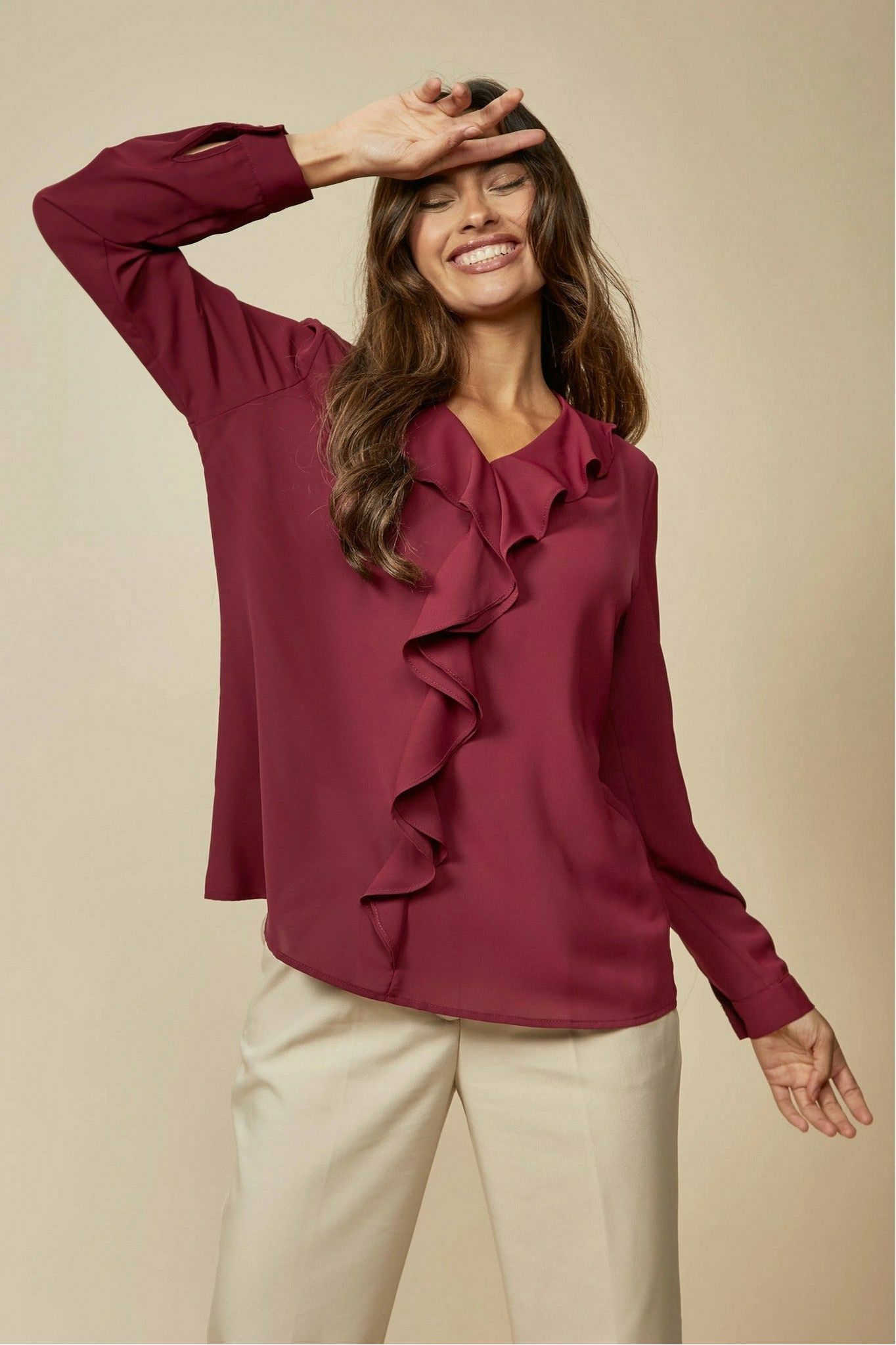 Oversized Top With Frilled Front Hoxton Gal