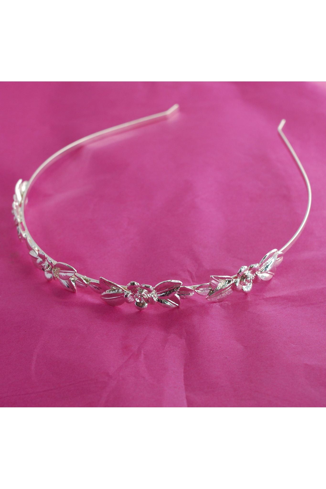Flower Headband Wedding Hair Accessory Silver Hairband Gold Alice Band alice_flowers-gold