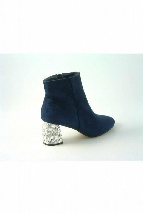 Celine Navy Sabatine Glitter Heel Suede Ankle Boot 1909