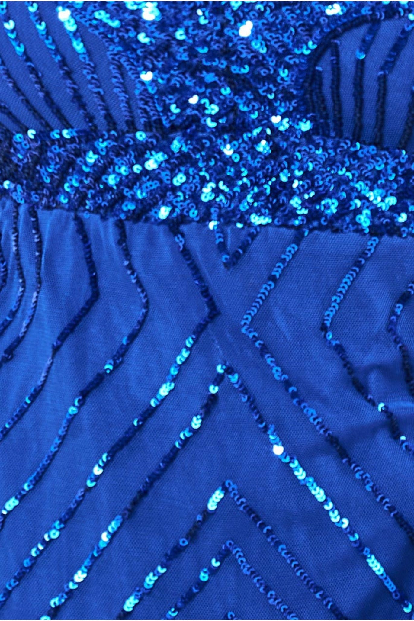 Scalloped Hem Starburst Midi Dress - Royal Blue DR2617P