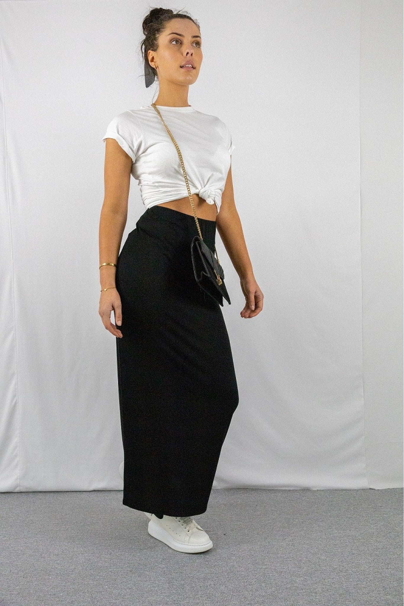 Pencil Maxi Skirt In Black BF20810