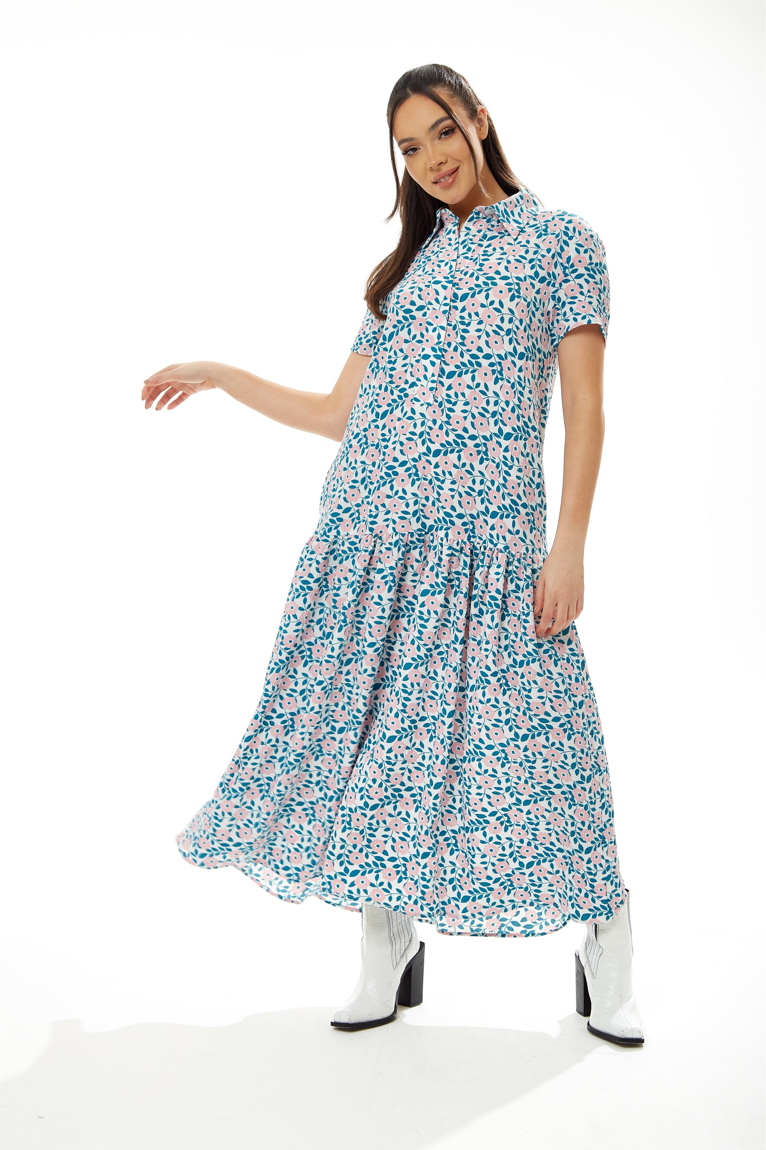 Floral Print Oversized Maxi Dress C12-LIQ22-344