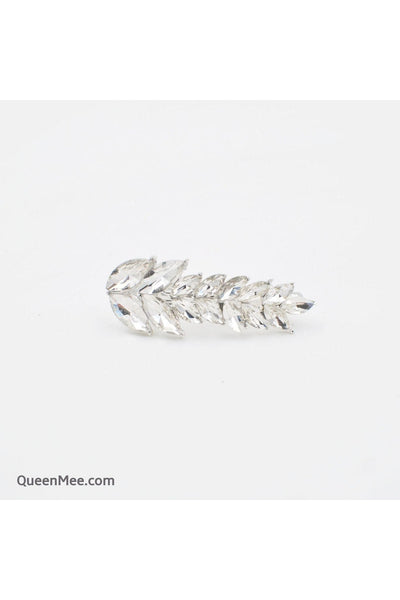 Silver - Vintage Hair Clip Small Leaf by QueenMee Accessories