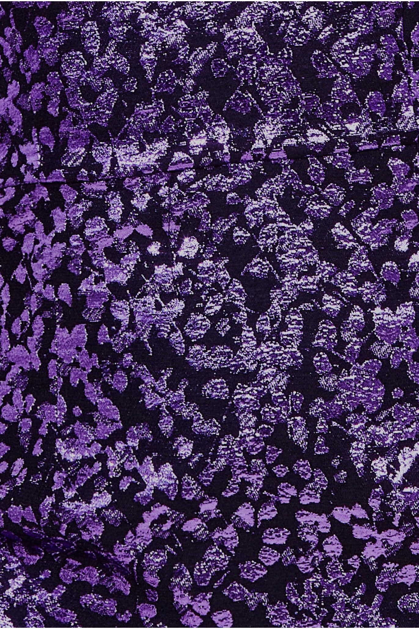 Foil Jacquard Puff Sleeve Midi - Purple DR3734