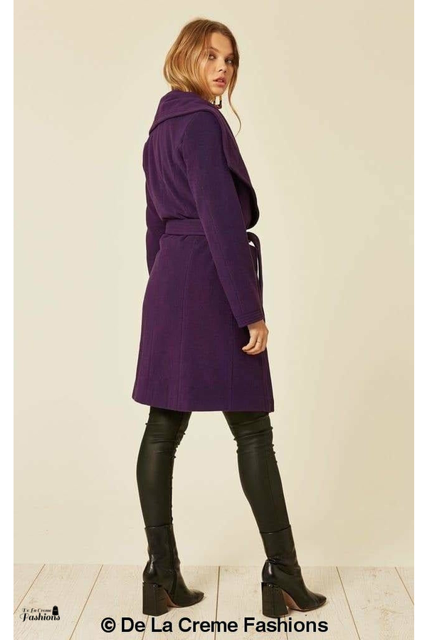 Wool Blend Large Lapel Duster Coat 1801