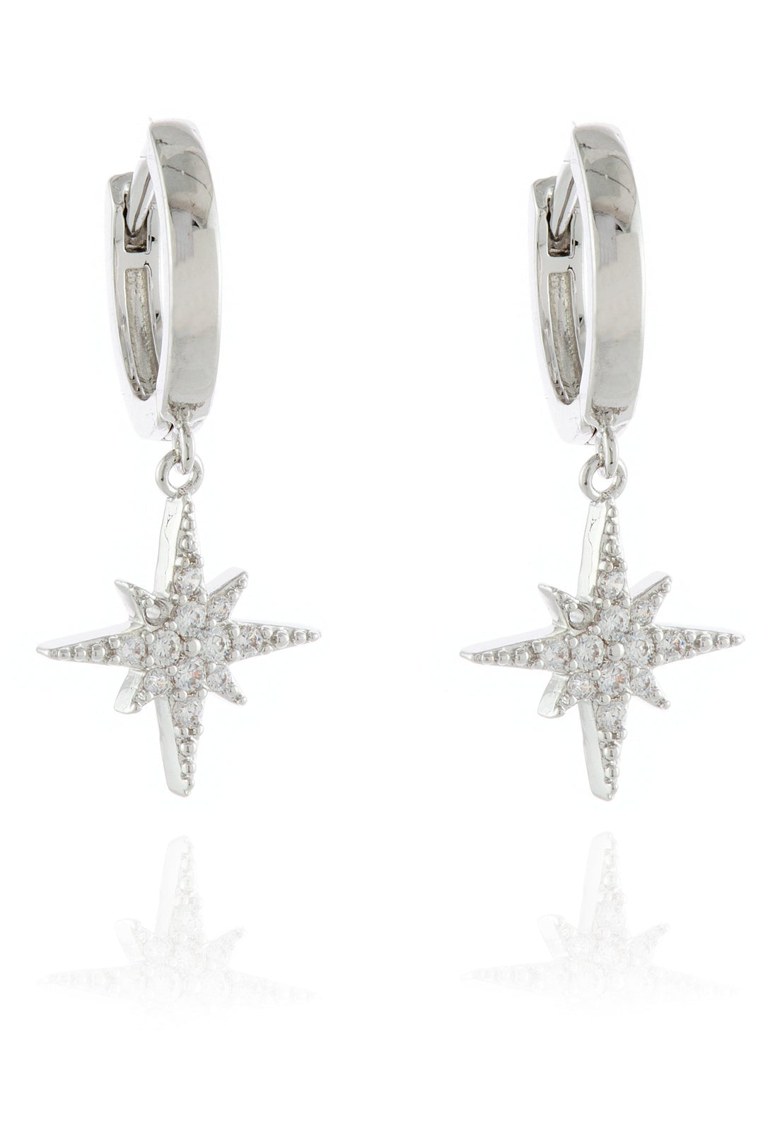 Cachet London North Star CZ Earrings Platinum Plated – Goddiva