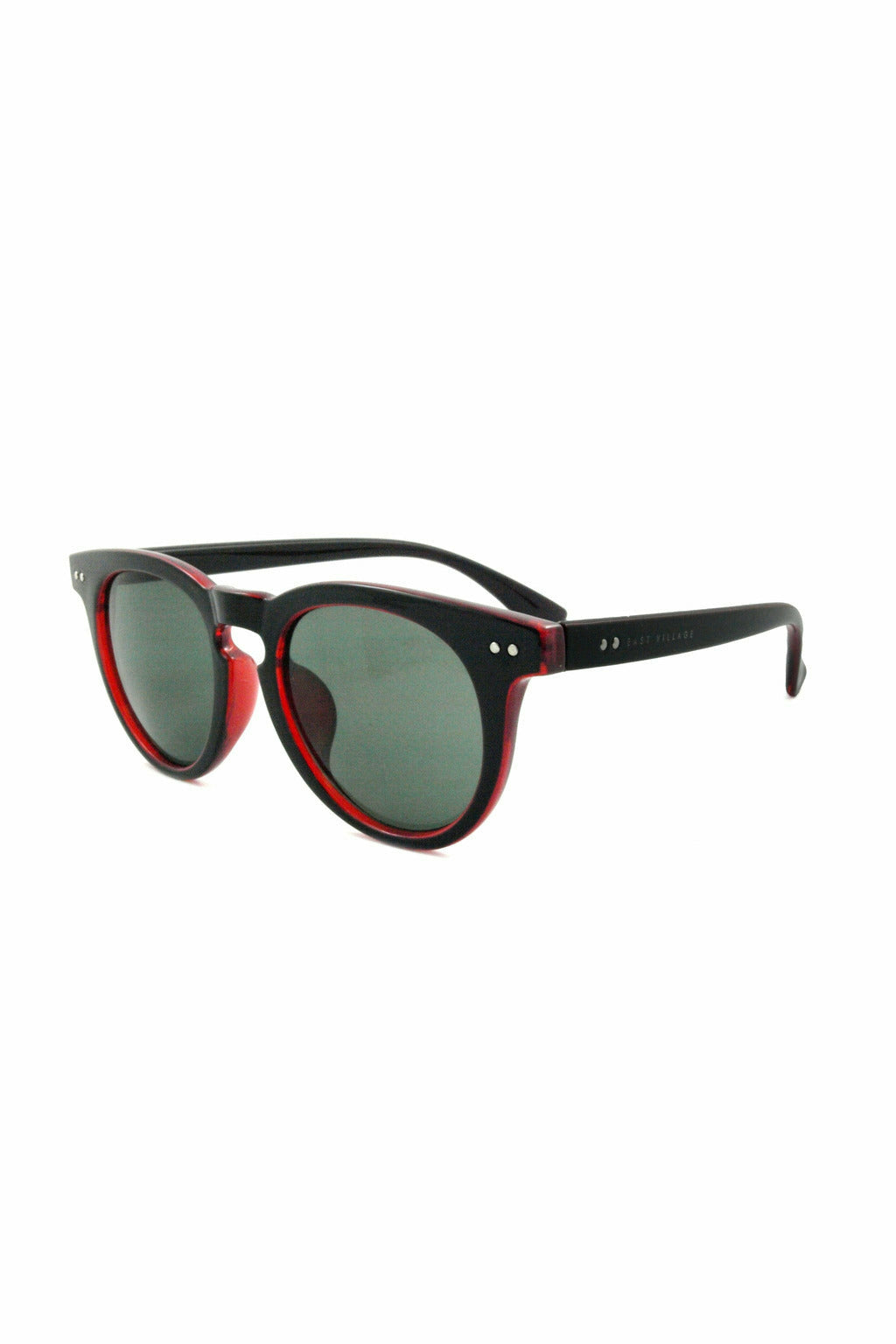 'moon' Preppy Two-tone Sunglasses In Black/red EV06-2