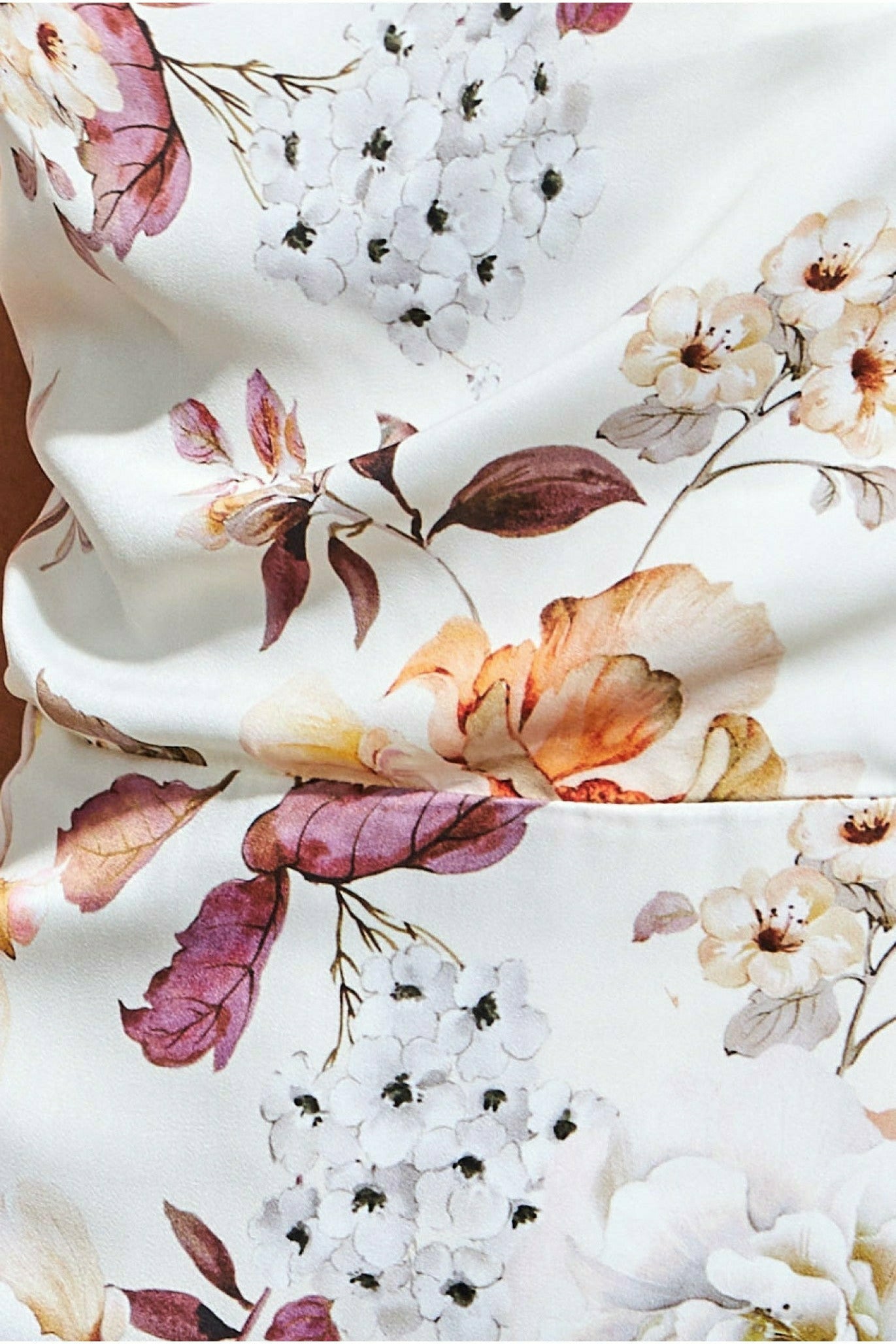 Floral Cowl Neck Maxi Dress - Cream Print DR3350