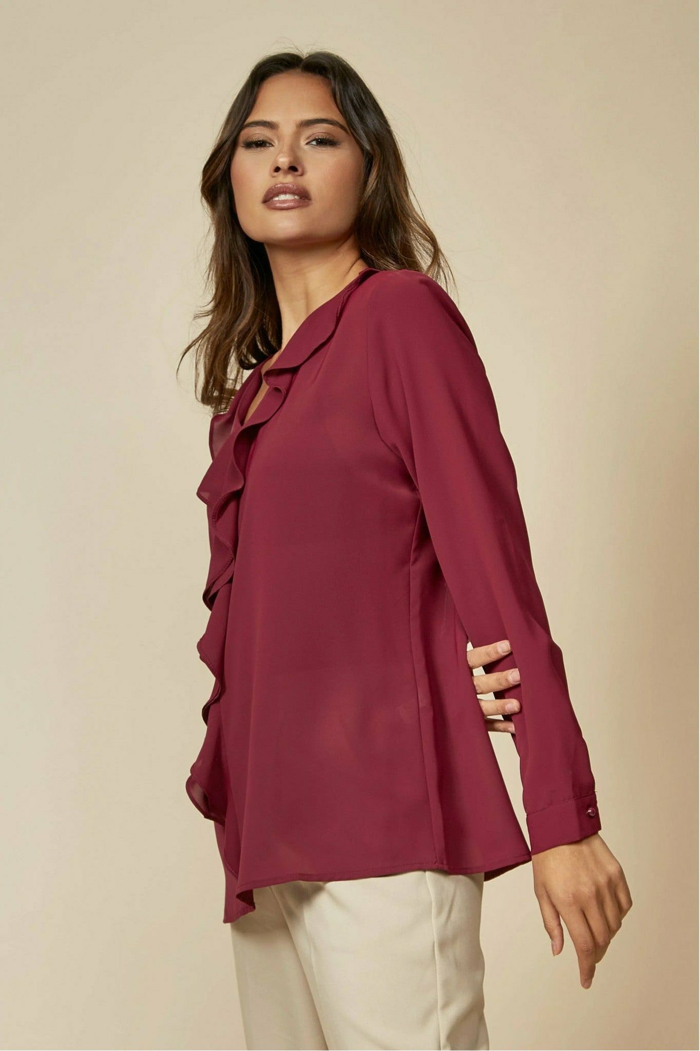 Oversized Top With Frilled Front Hoxton Gal