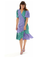Multi Print Midi Wrap Dress In Contrast Colours by Liquorish