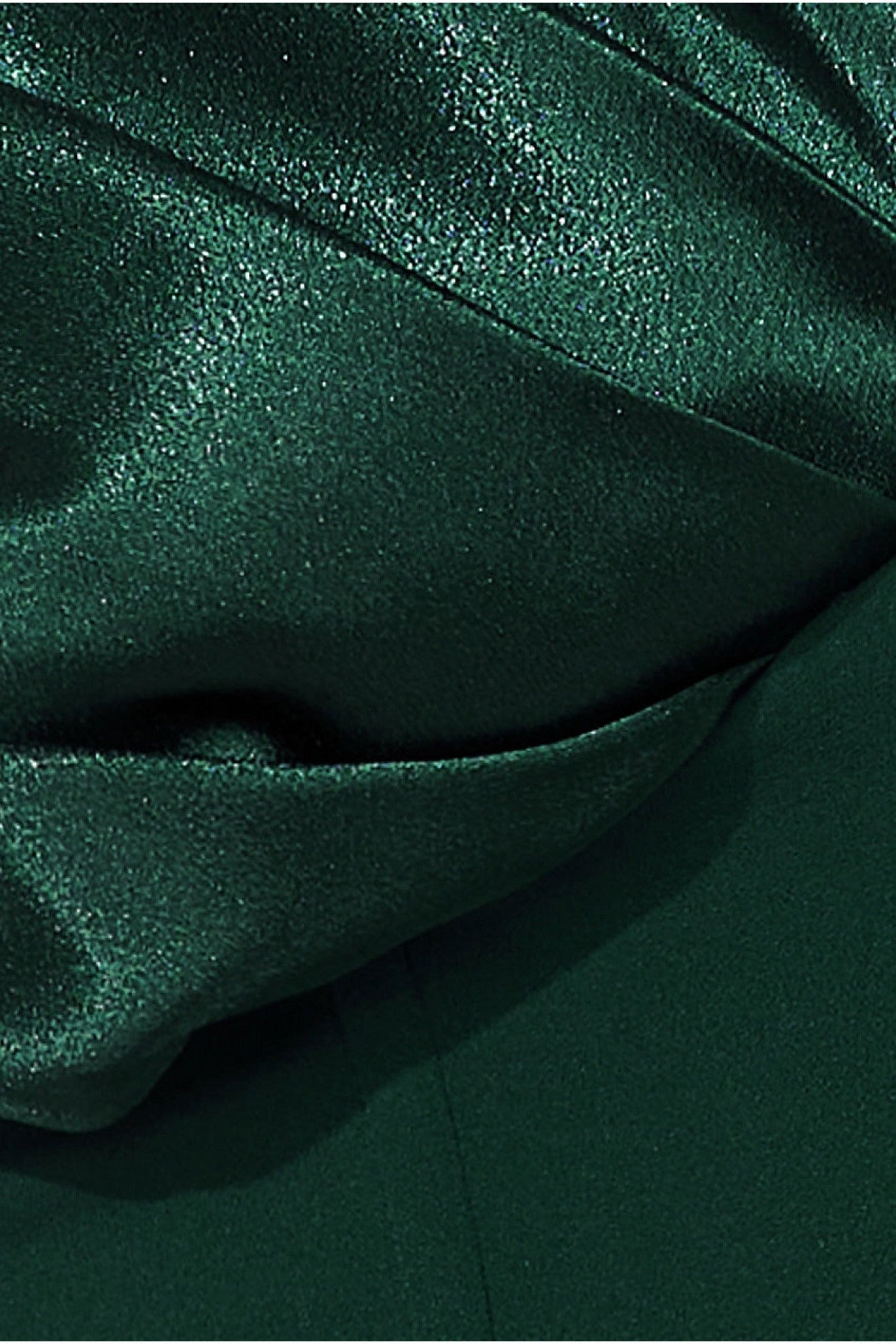 Corset Bodice Scuba & Satin Bardot Jumpsuit - Emerald TR351