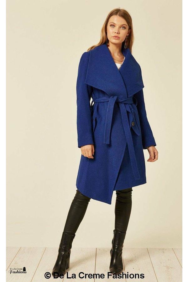 Wool Blend Large Lapel Duster Coat 1801