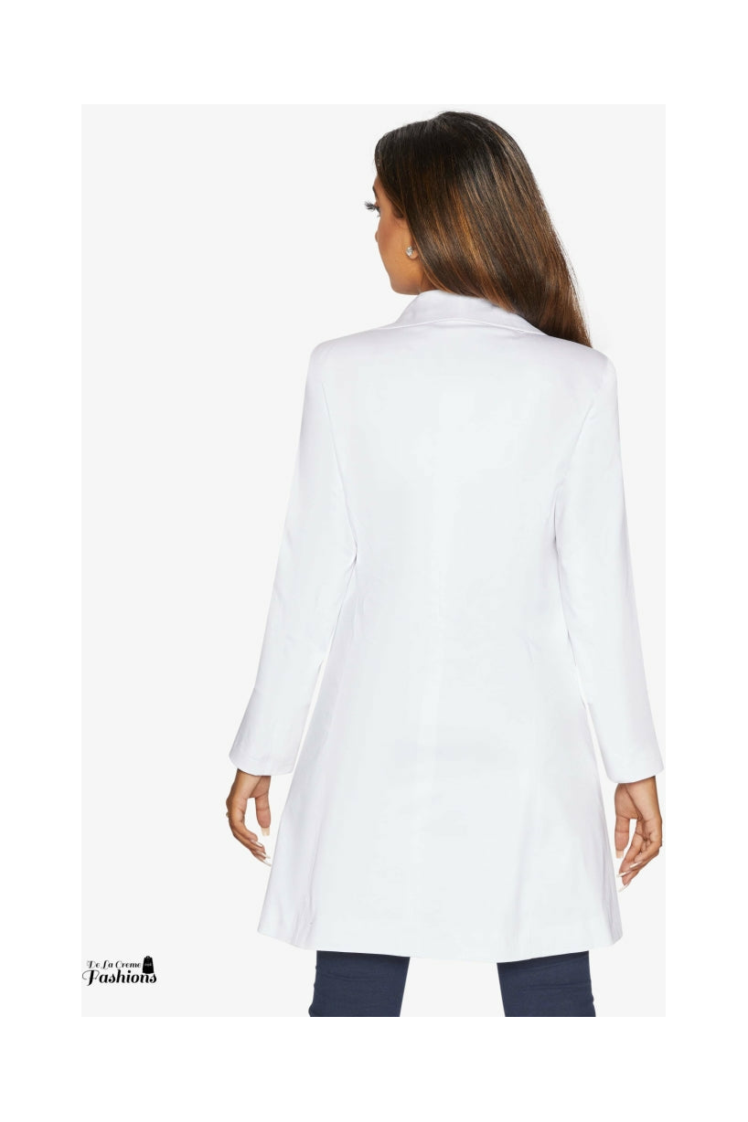 Womens Double Breasted Longline Blazer J10401